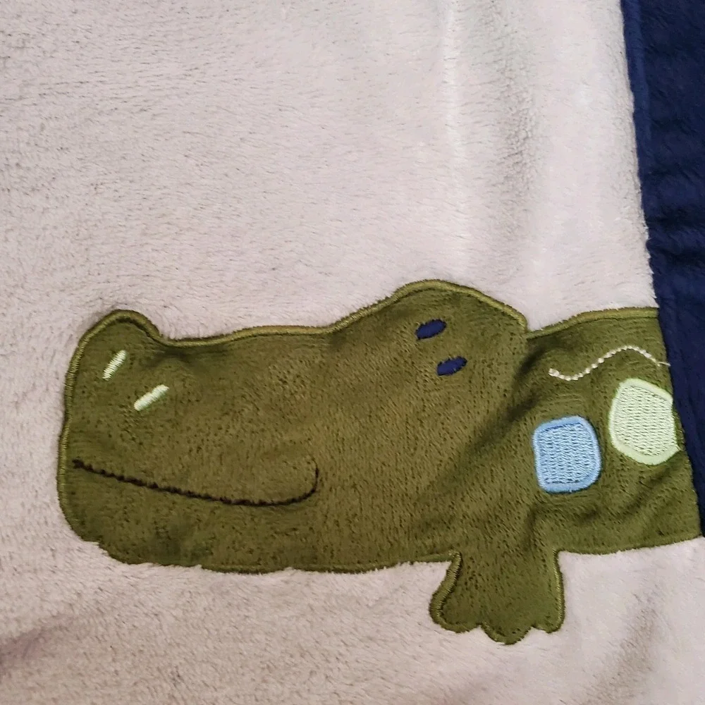 Nojo Baby Blanket Alligator Plush Blue‎ Vintage